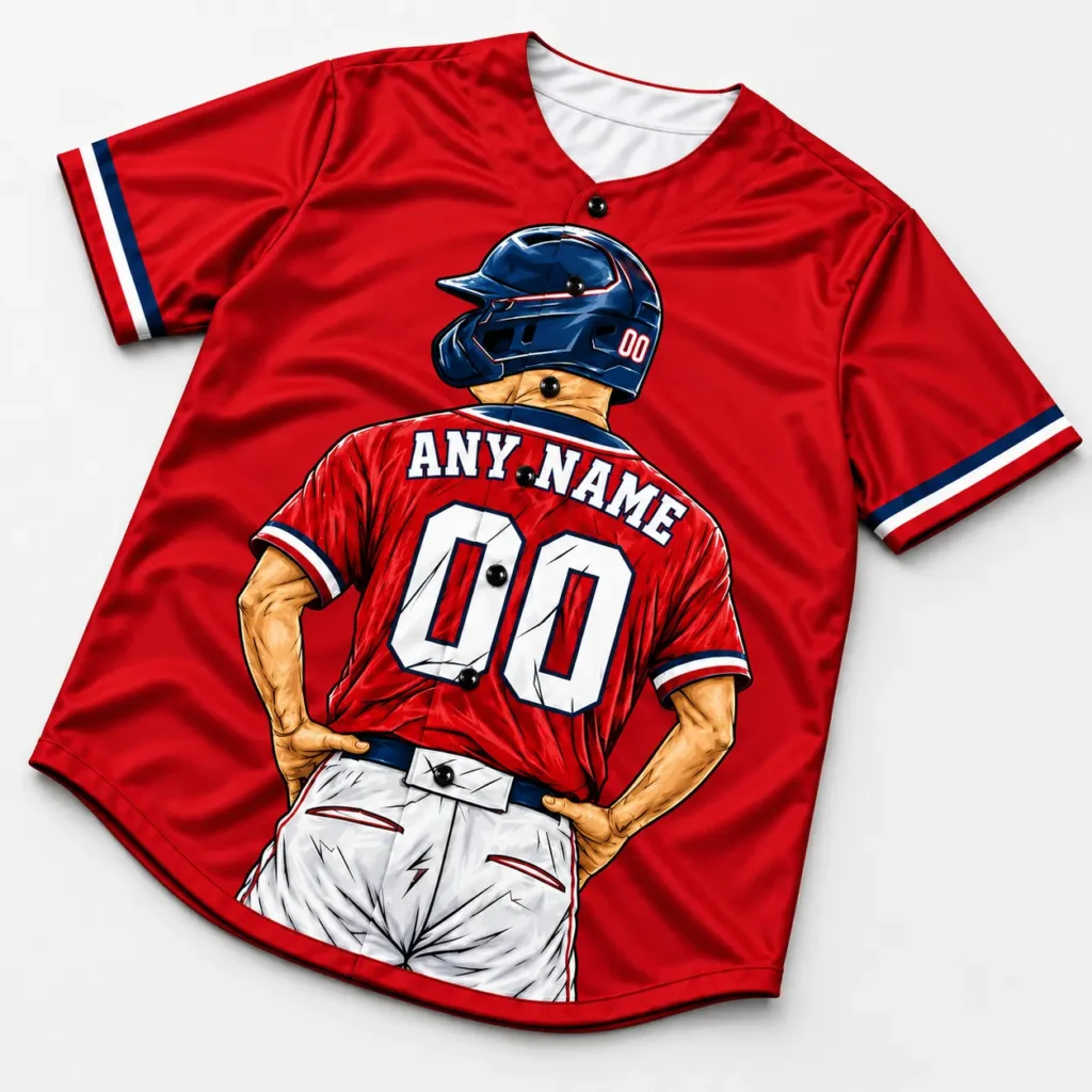 Minnesota Red and Navy Player Design Custom Baseball Jersey with Name and Number