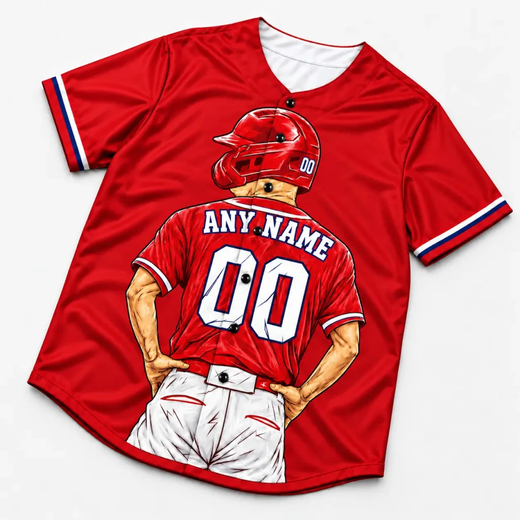 Philadelphia Red and Royal Blue Player Design Custom Baseball Jersey with Name and Number