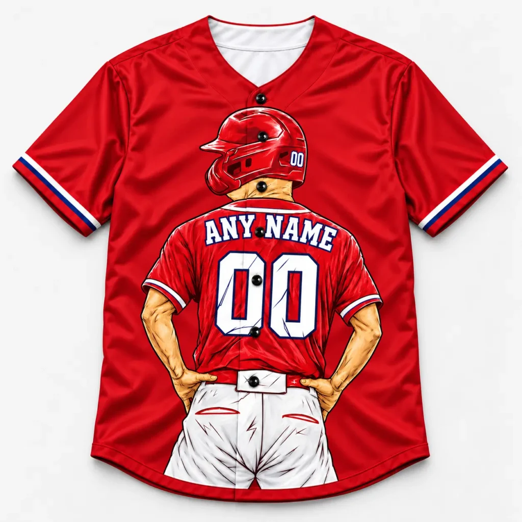 Philadelphia Red and Royal Blue Player Design Custom Baseball Jersey with Name and Number