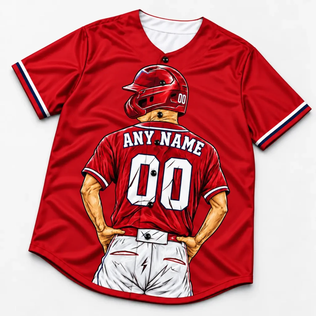 St. Louis Red and Navy Player Design Custom Baseball Jersey with Name and Number