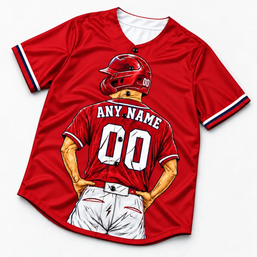 St. Louis Red and Navy Player Design Custom Baseball Jersey with Name and Number