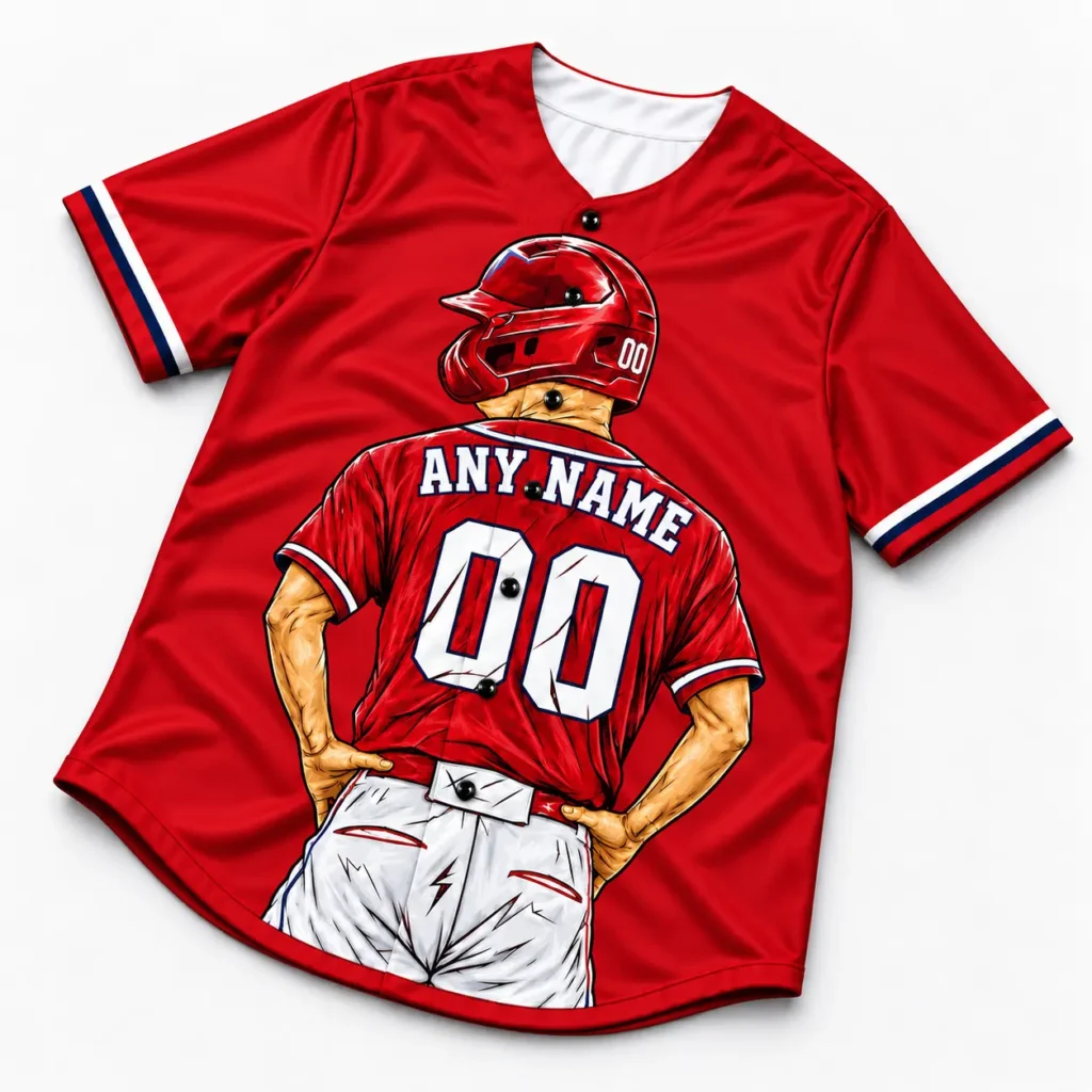 St. Louis Red and Navy Player Design Custom Baseball Jersey with Name and Number