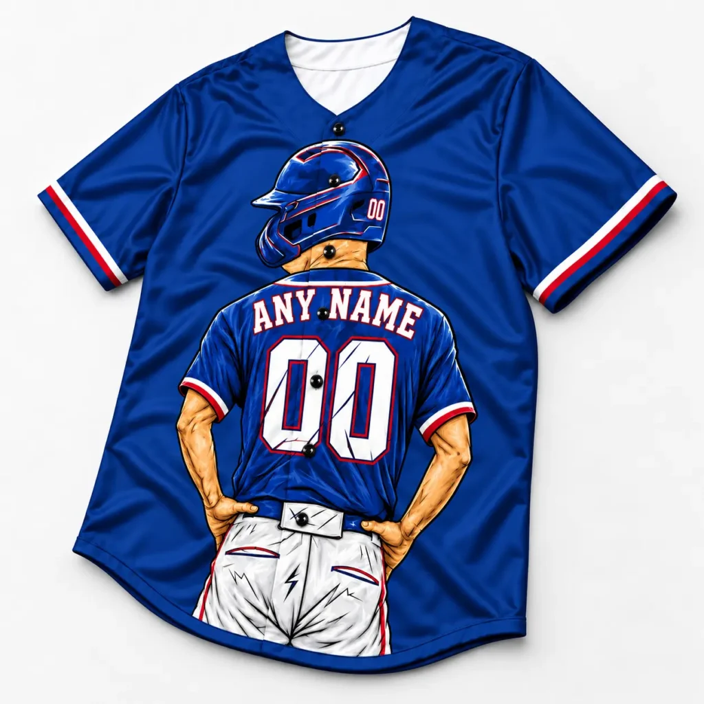 Texas Royal Blue and Red Player Design Custom Baseball Jersey with Name and Number