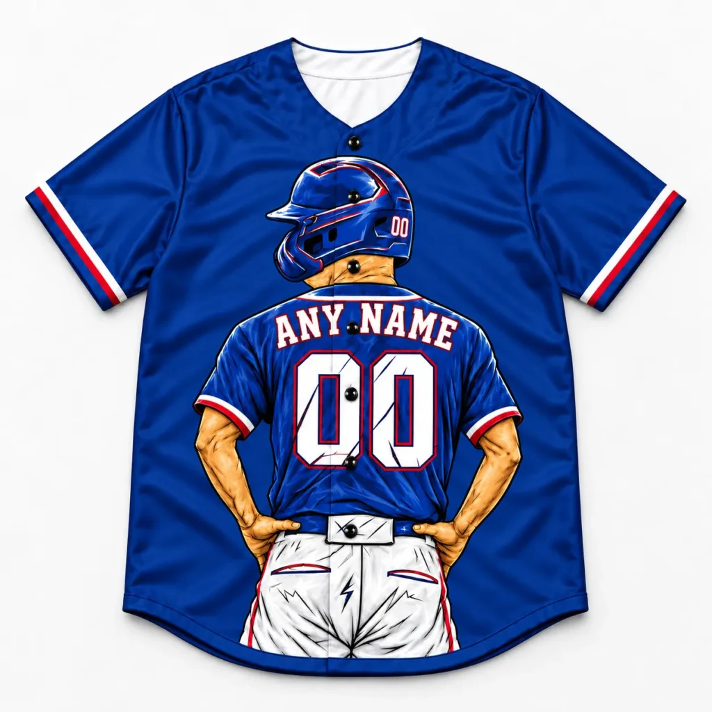 Texas Royal Blue and Red Player Design Custom Baseball Jersey with Name and Number