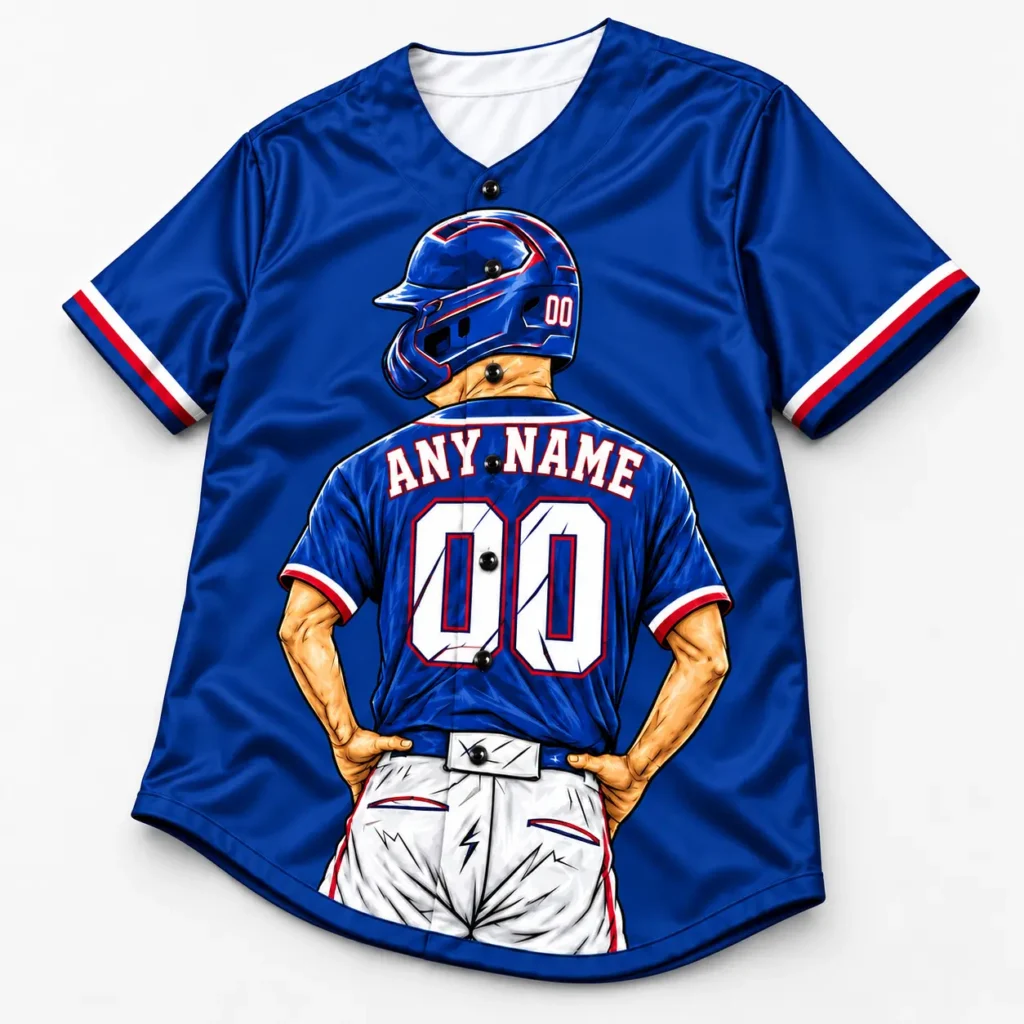 Texas Royal Blue and Red Player Design Custom Baseball Jersey with Name and Number