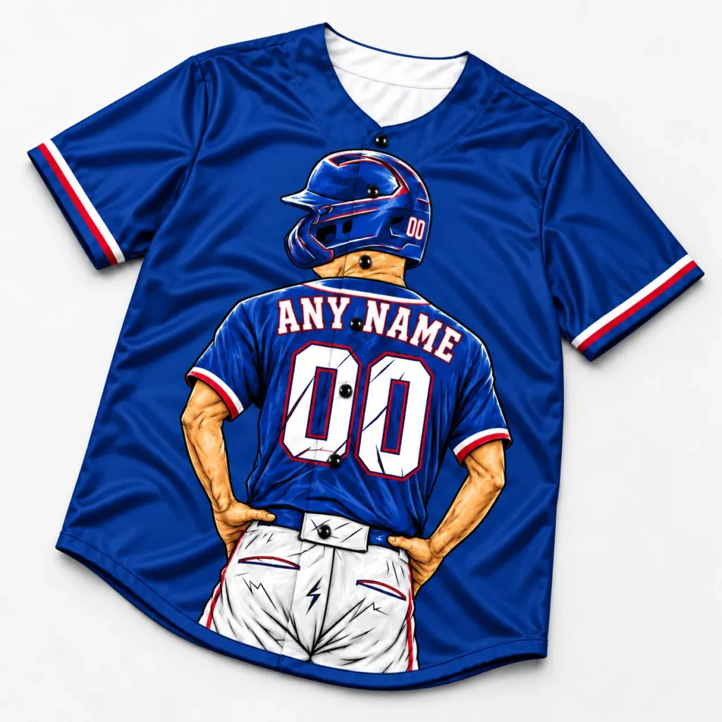 Texas Royal Blue and Red Player Design Custom Baseball Jersey with Name and Number