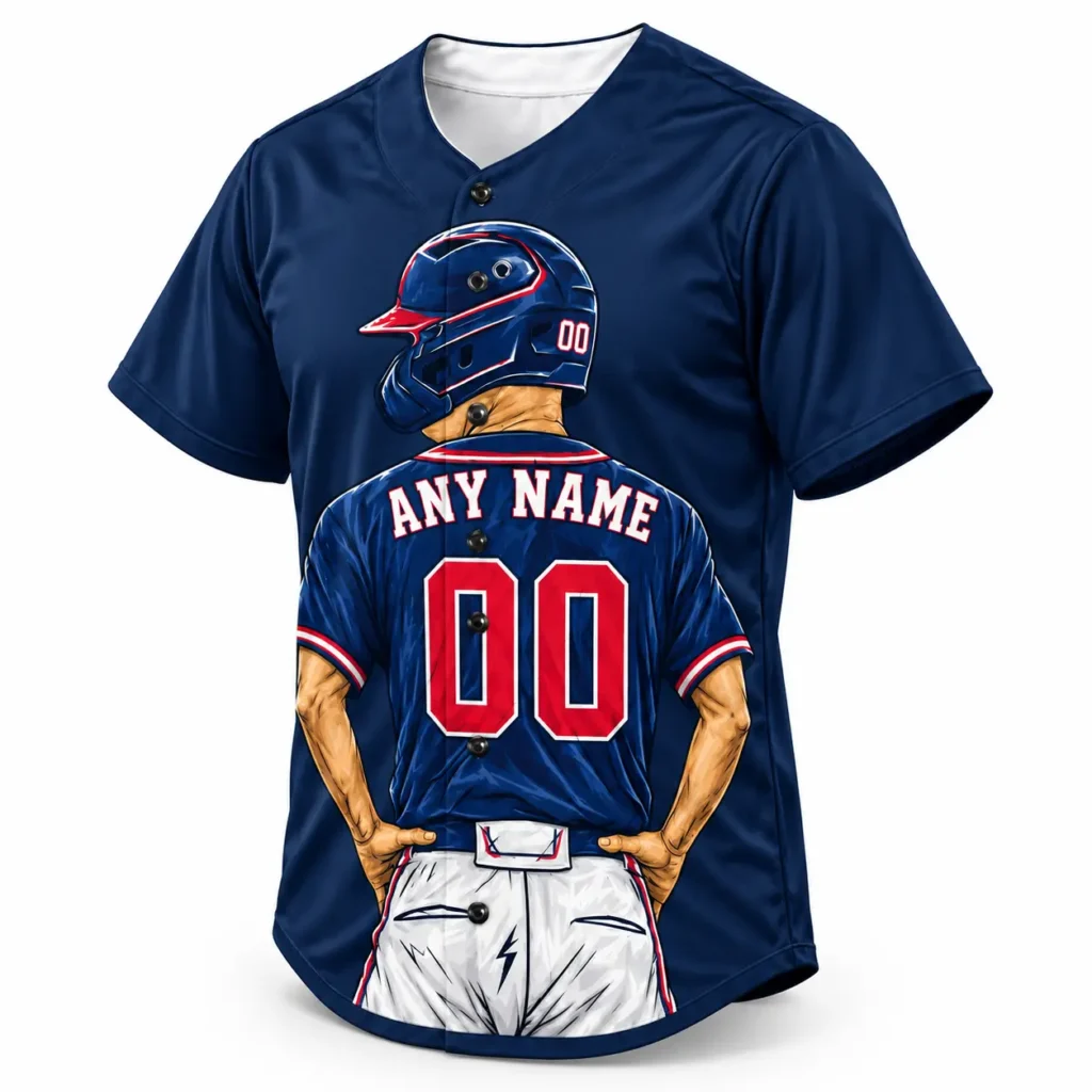 Atlanta Navy and Red Player Design Custom Baseball Jersey with Name and Number