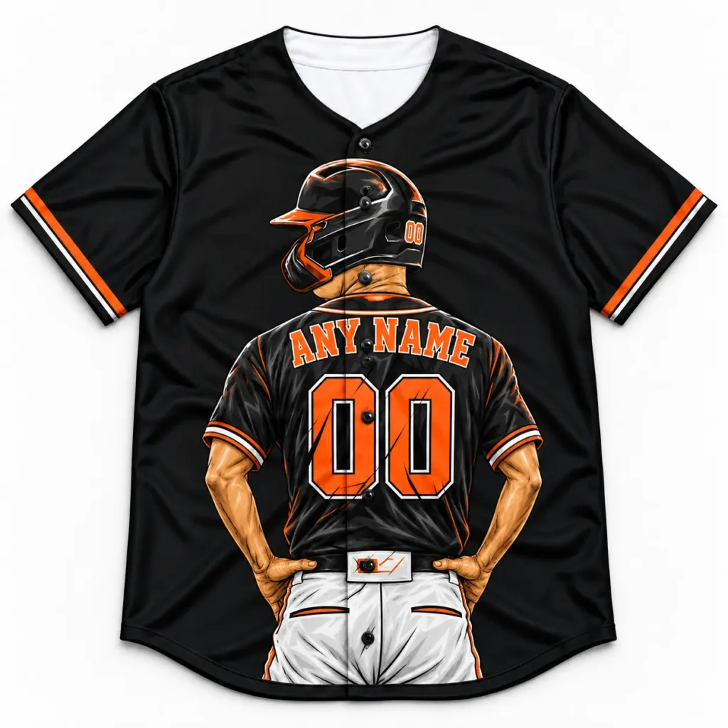 Baltimore Black and Orange Player Design Custom Baseball Jersey with Name and Number