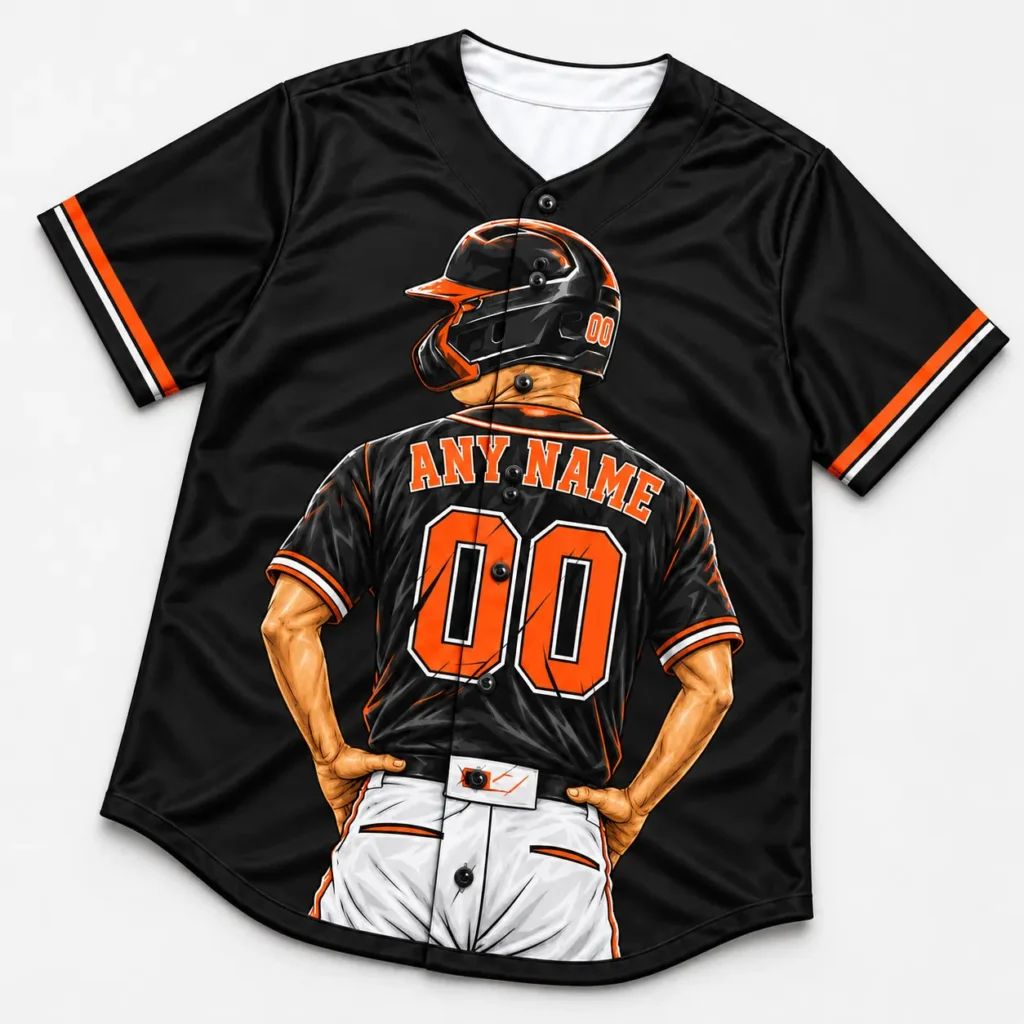Baltimore Black and Orange Player Design Custom Baseball Jersey with Name and Number