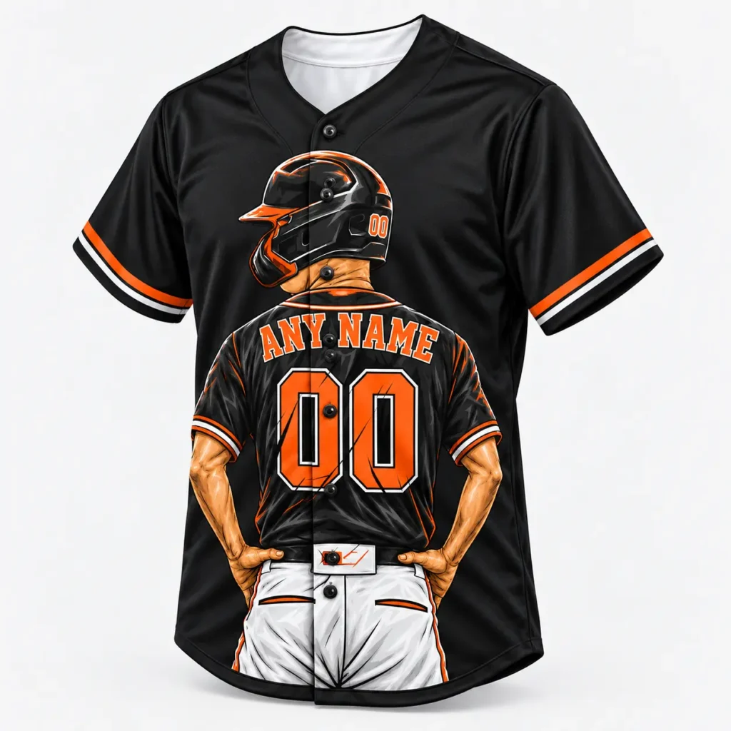 Baltimore Black and Orange Player Design Custom Baseball Jersey with Name and Number