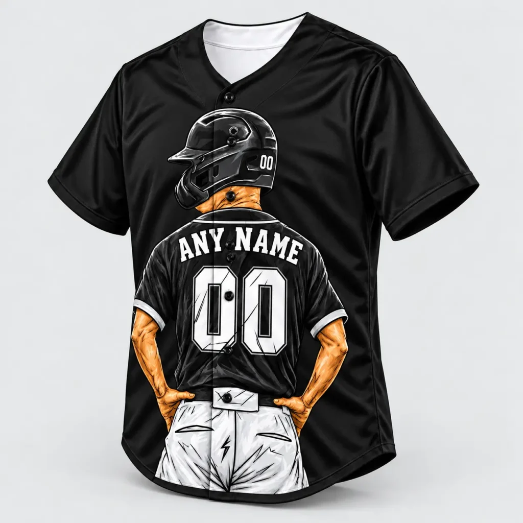Chicago Black and White Player Design Custom Baseball Jersey with Name and Number