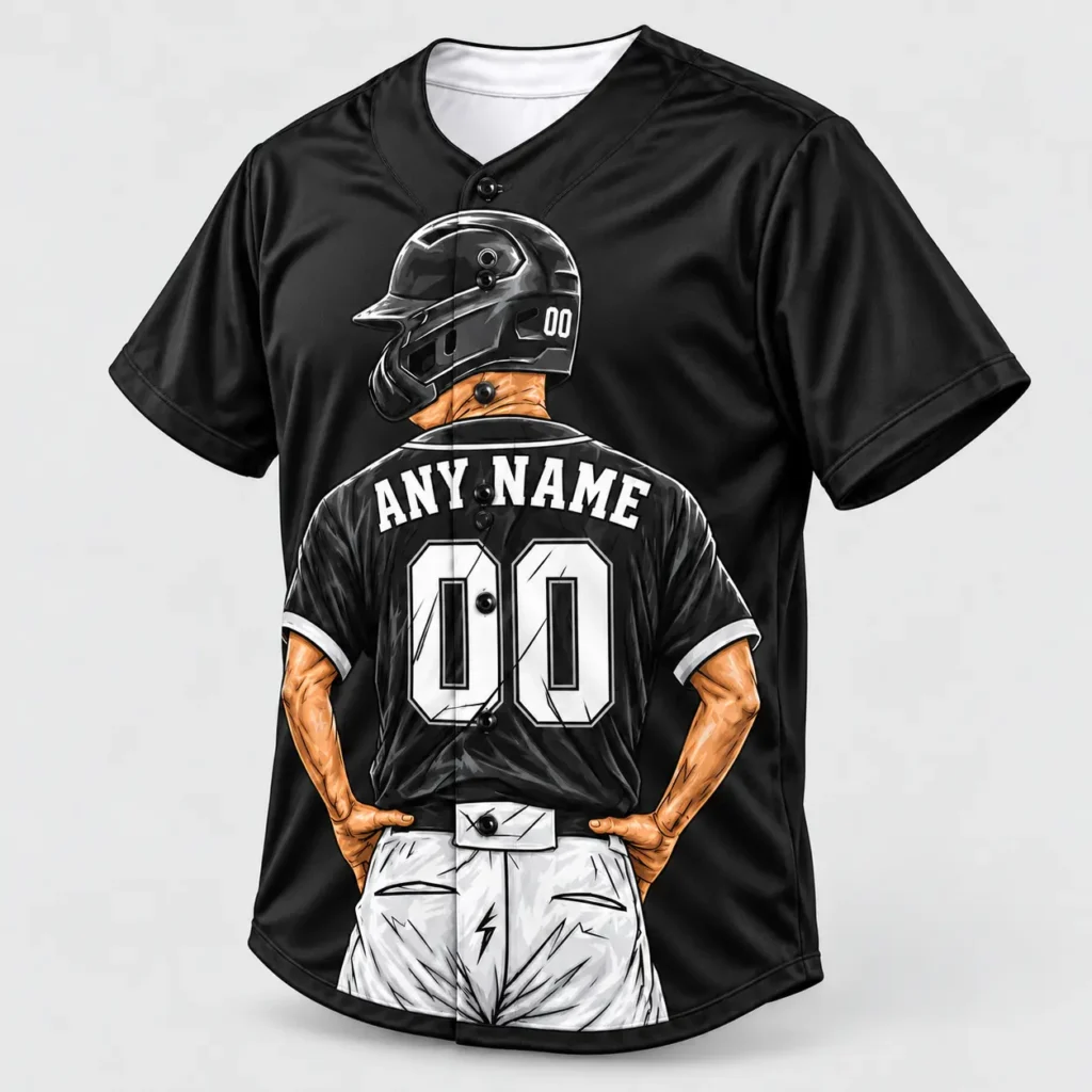 Chicago Black and White Player Design Custom Baseball Jersey with Name and Number