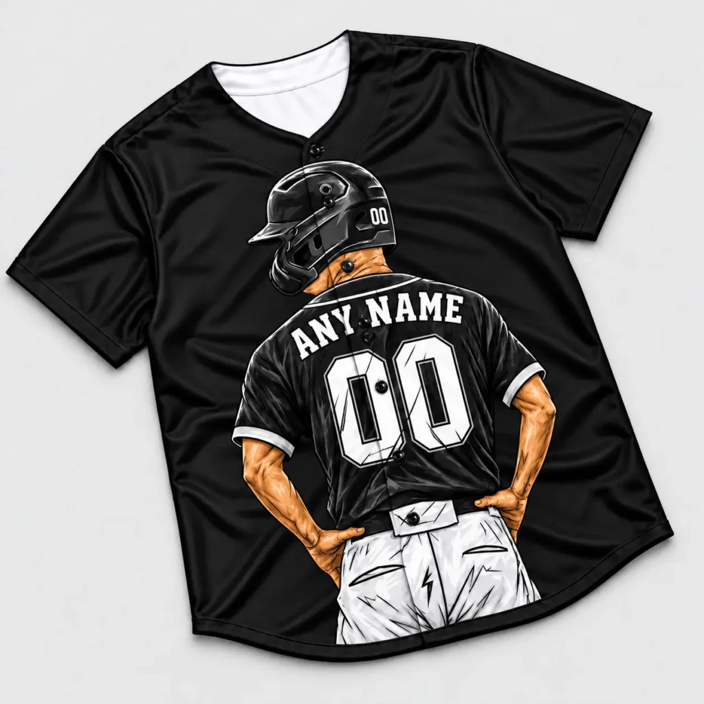 Chicago Black and White Player Design Custom Baseball Jersey with Name and Number