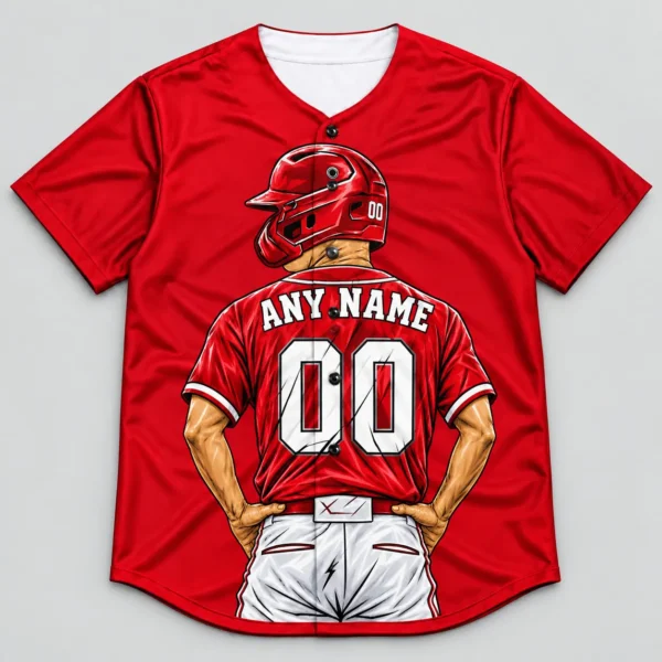 Custom Baseball Jersey Cincinnati Red and White Player Design front