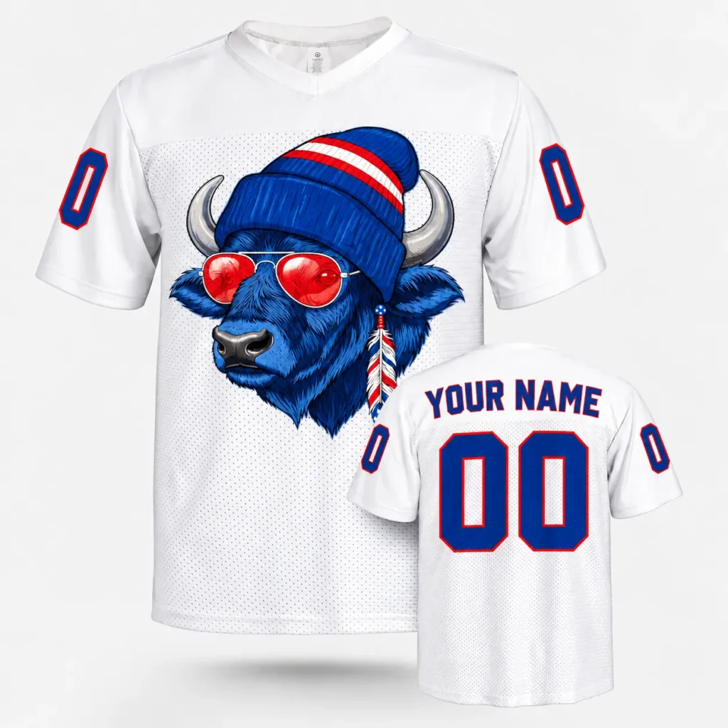 Buffalo Bison Custom Football Jersey with Name and Number