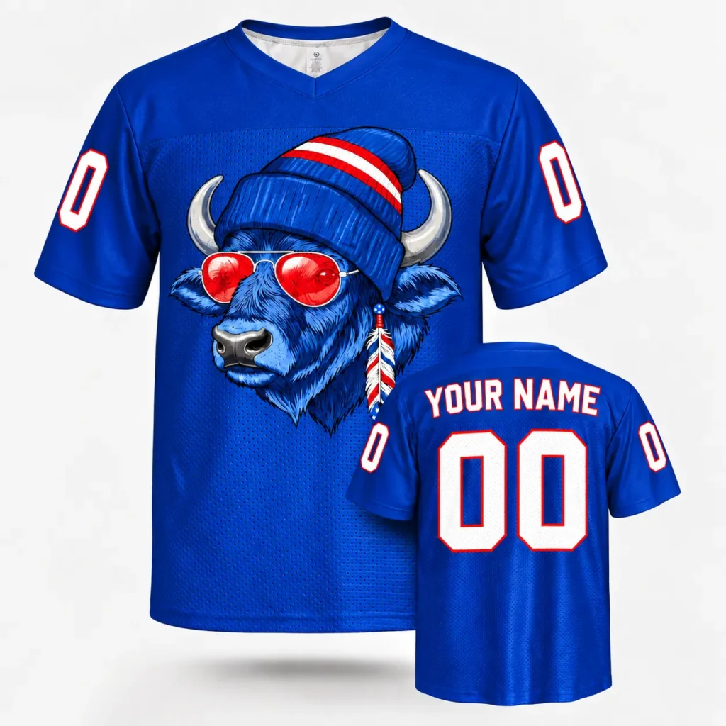 Buffalo Bison Custom Football Jersey with Name and Number