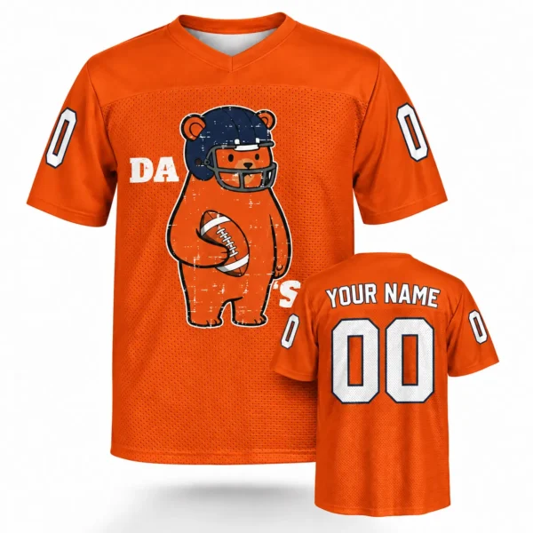 Custom Football Jersey Chicago Da Bear Orange personalized name and number