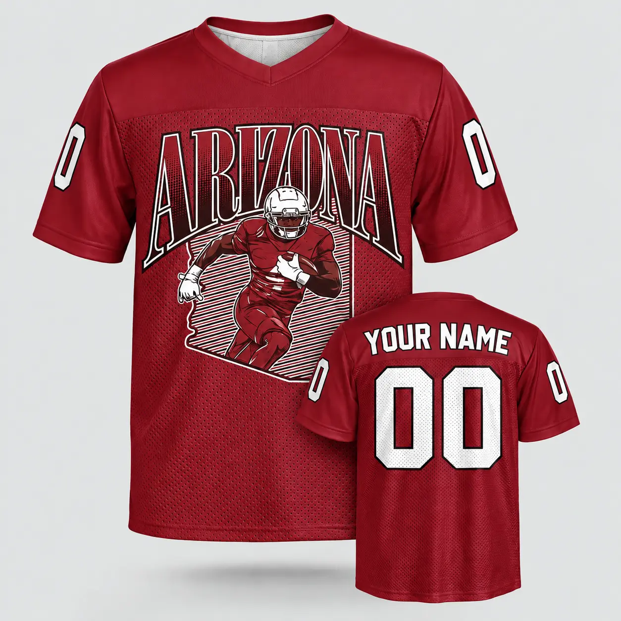 Custom Football Jersey Arizona Love Red personalized name and number