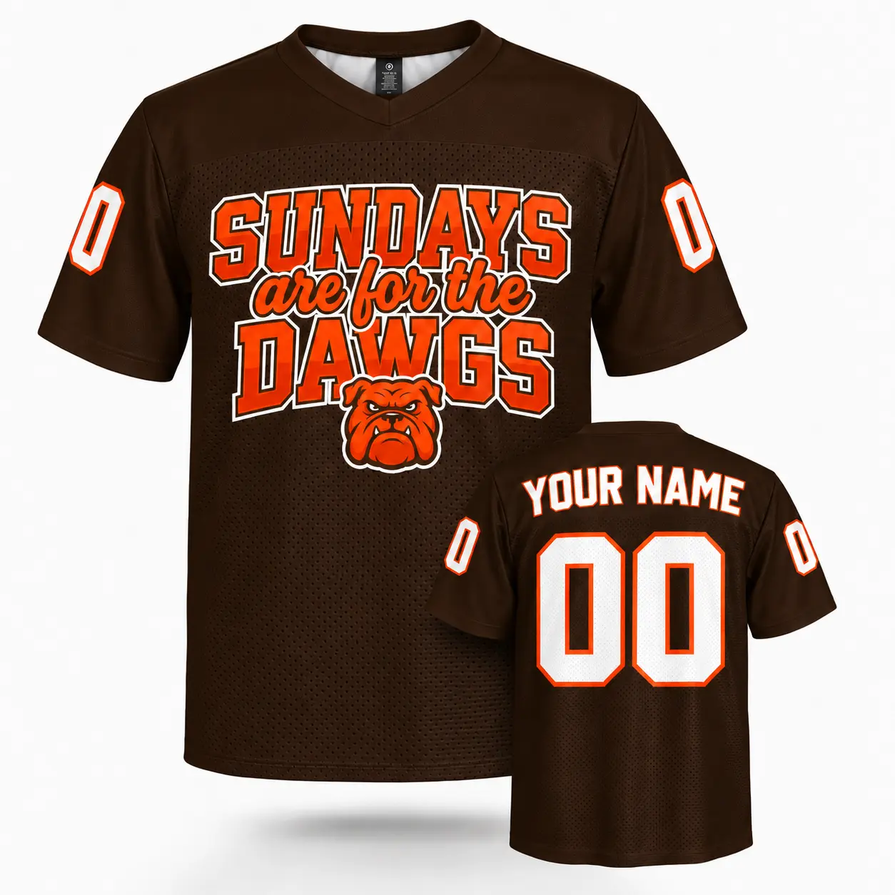 Custom Football Jersey Cleveland Sundays Are For The Dawgs Brown personalized name and number