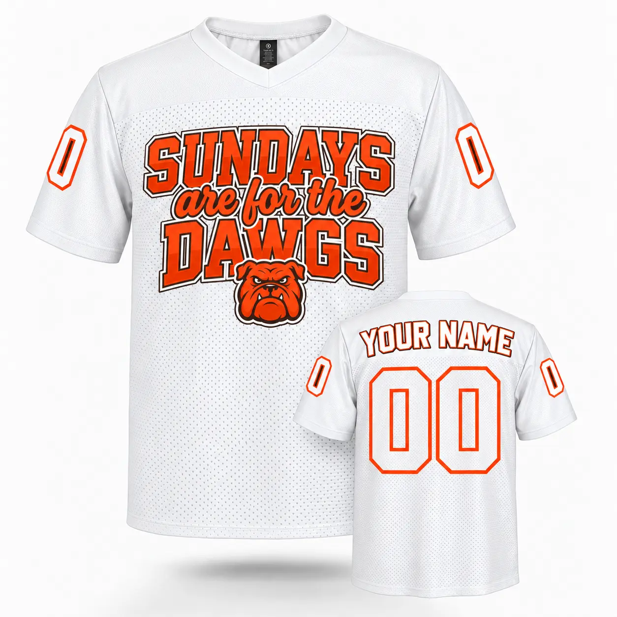 Custom Football Jersey Cleveland Sundays Are For The Dawgs White personalized name and number