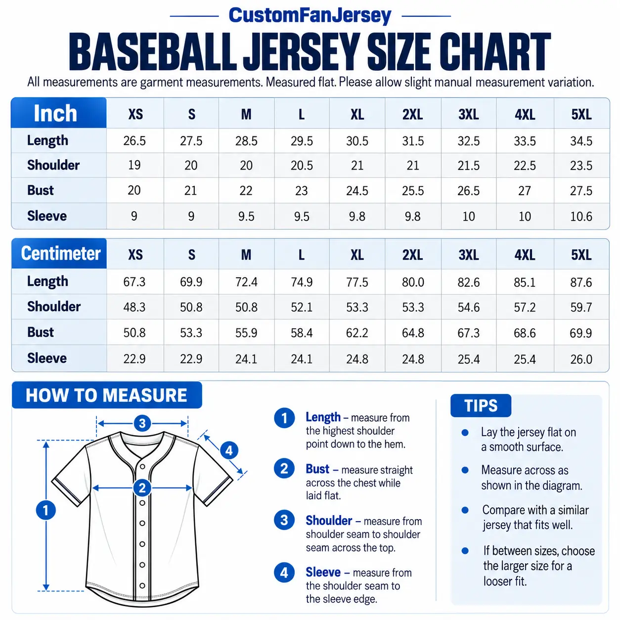 Size guide chart