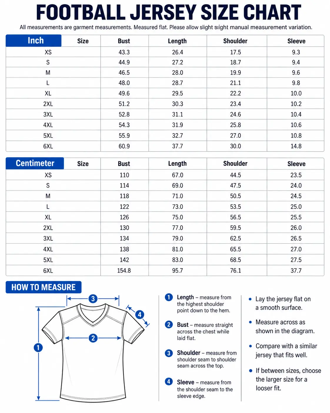 Size guide chart