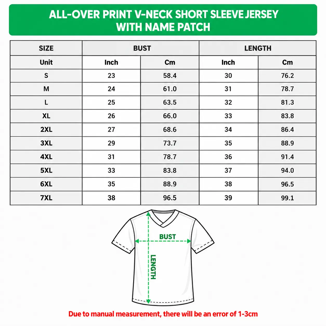 Size guide chart