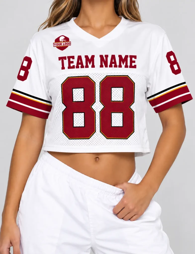 Arizona Colors Custom Women's Crop Football Jersey with Name and Number