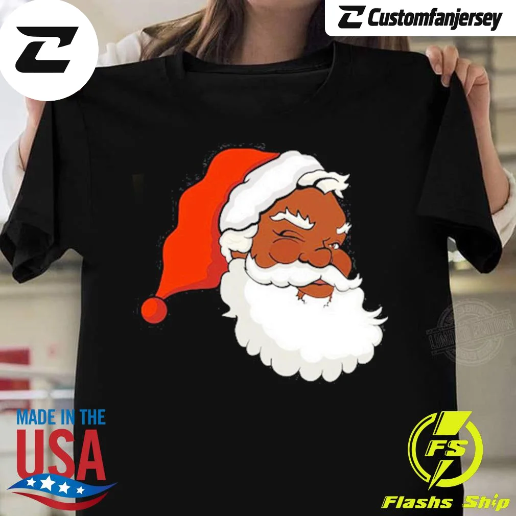 Black Santa Claus Christmas T-Shirt - black Christmas shirt
