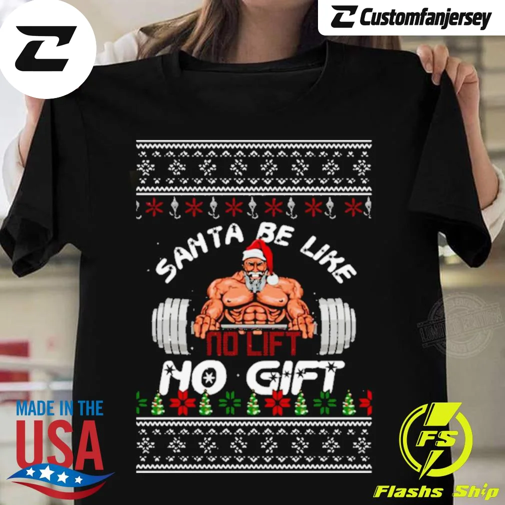 Bodybuilding Gym Christmas T-Shirt - black Christmas shirt