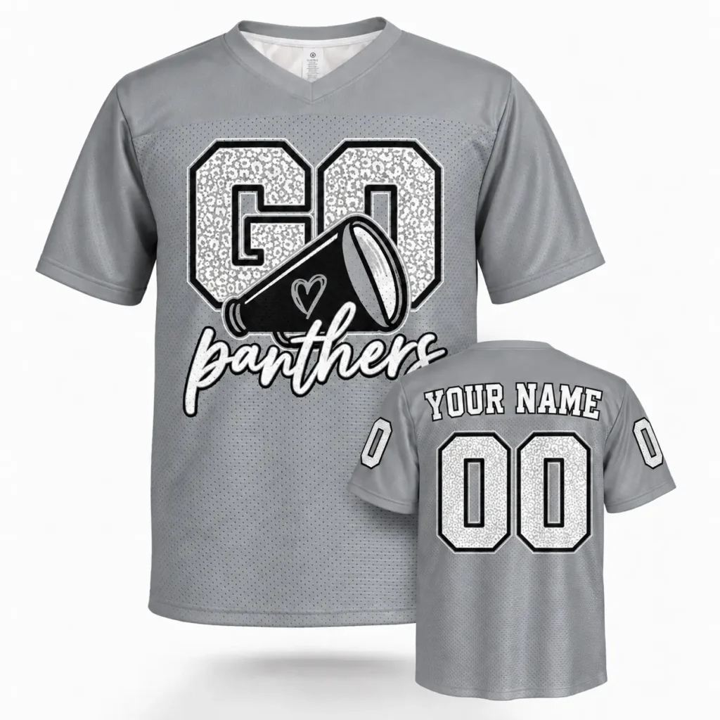 Go Carolina Cheer Custom Football Jersey with Name and Number