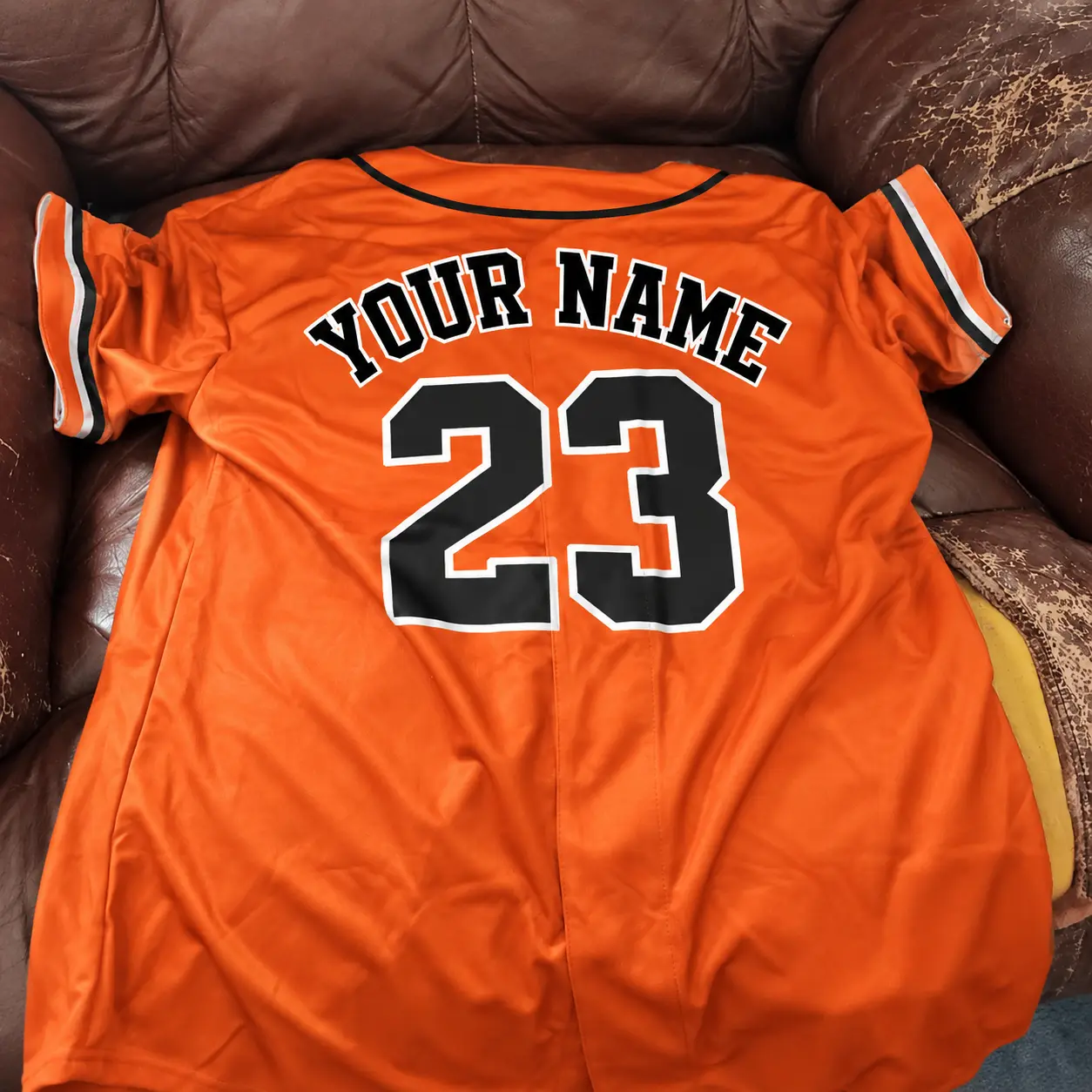 Baltimore Orange and Black Custom Baseball Jersey with Name and Number - Image 7
