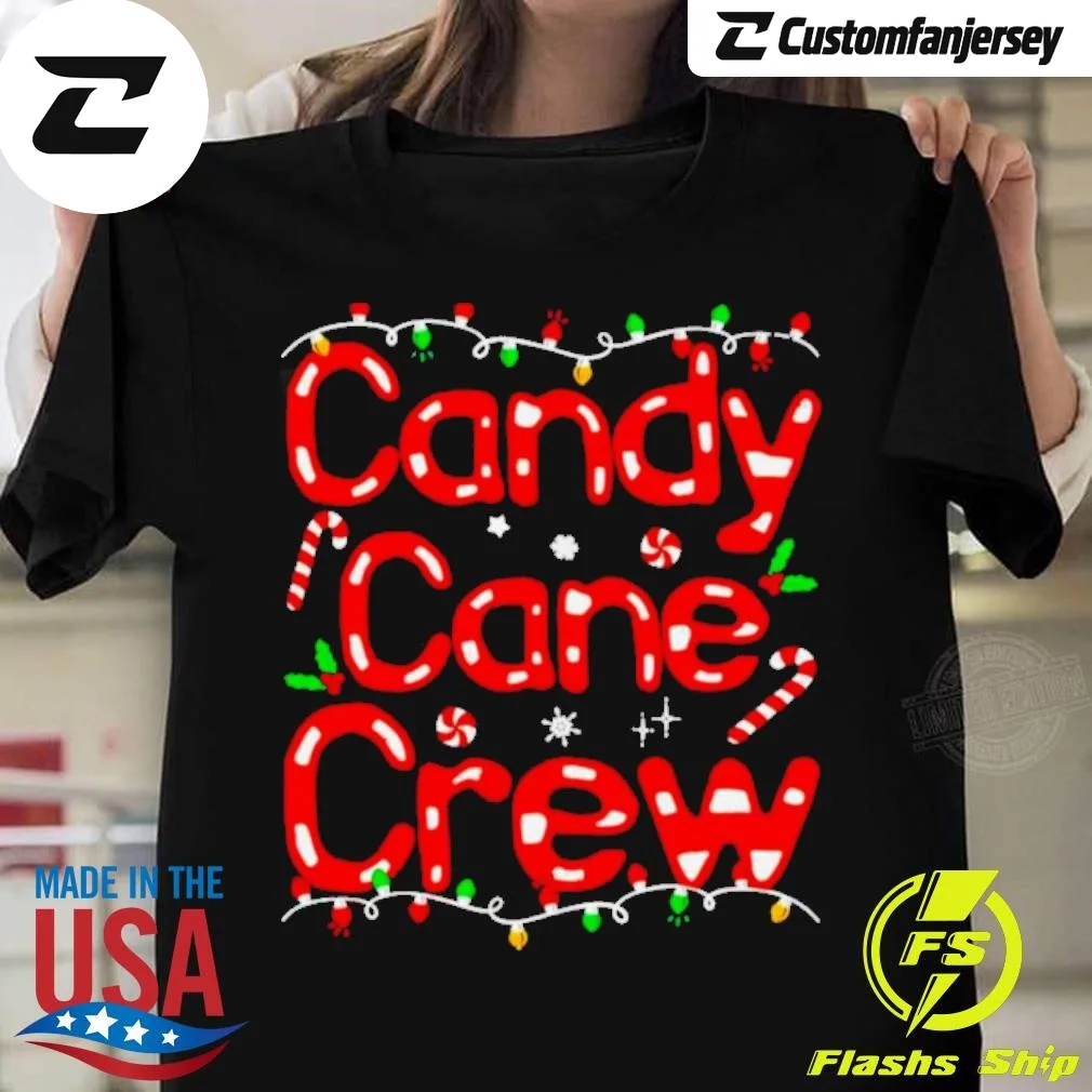 Candy Cane Crew Funny Christmas T-Shirt - black Christmas shirt