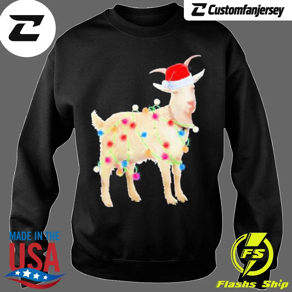 Christmas Goat Hat Holiday Funny Sweatshirt - black Christmas sweatshirt