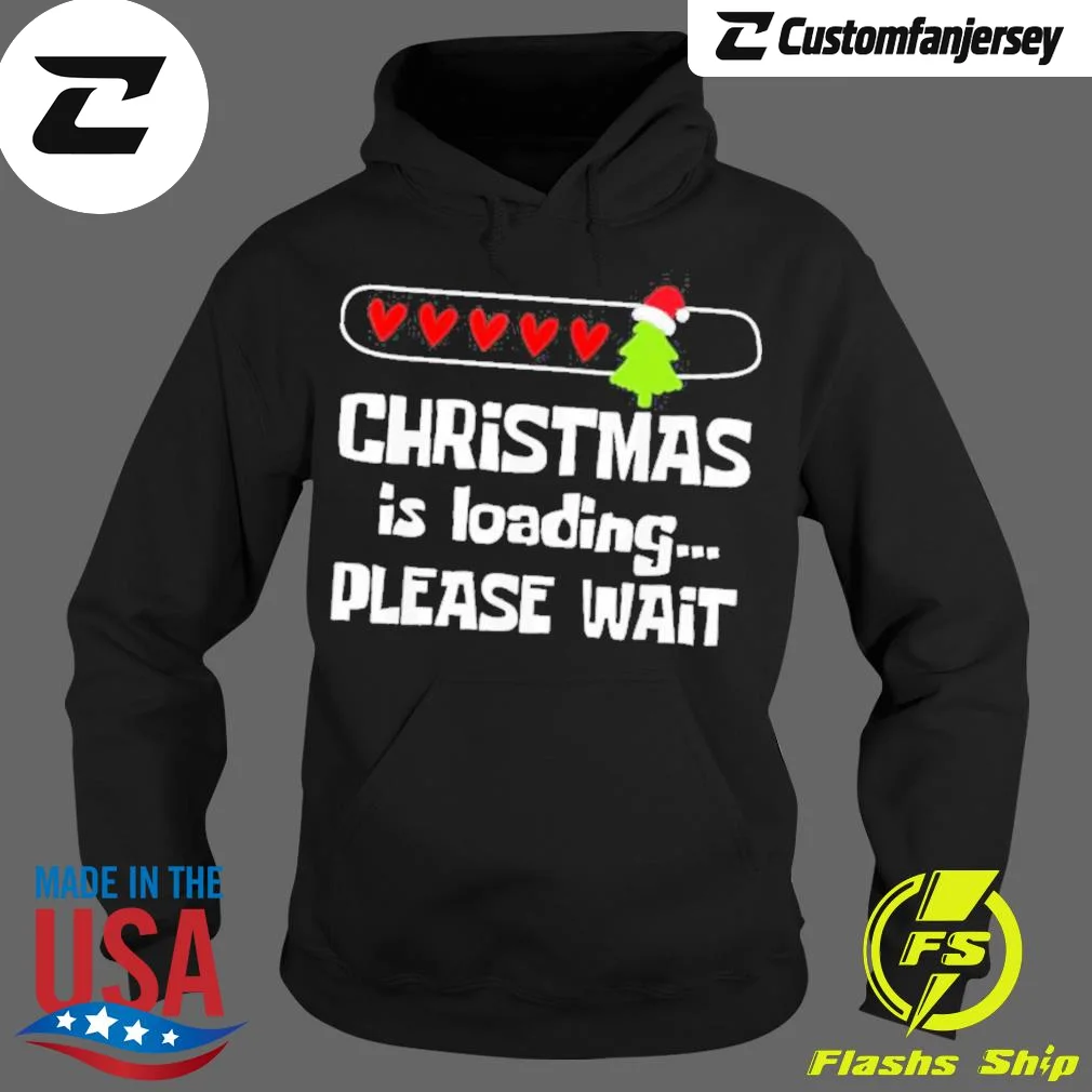 Christmas Is Loading Please Wait Hoodie - black Christmas hoodie