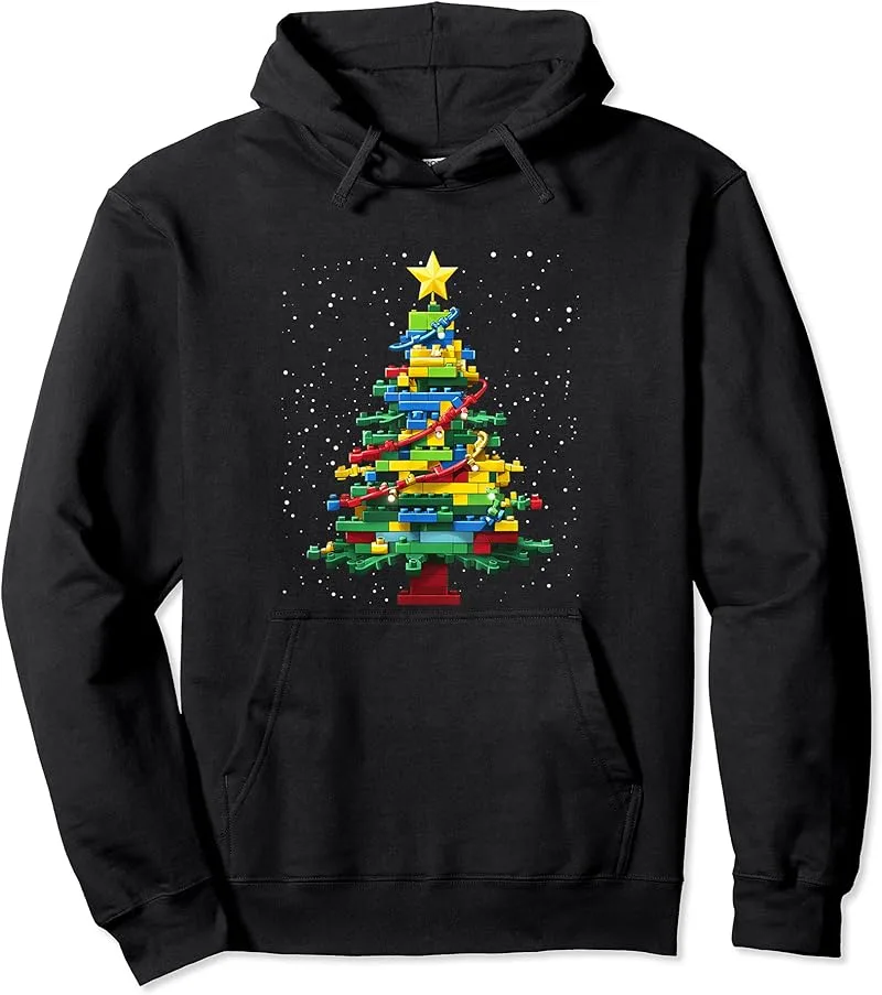 Christmas Tree Block Brick Building Xmas Master Builder Kids T-Shirt - view 3