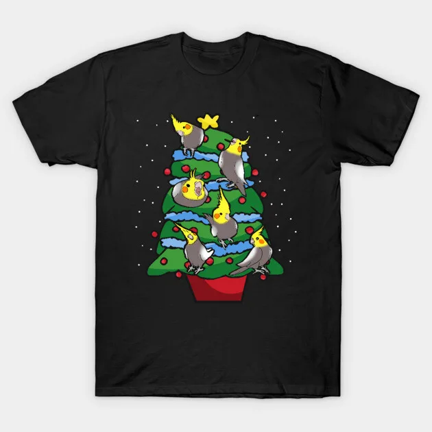 Christmas Tree Cockatiel Pattern T-Shirt