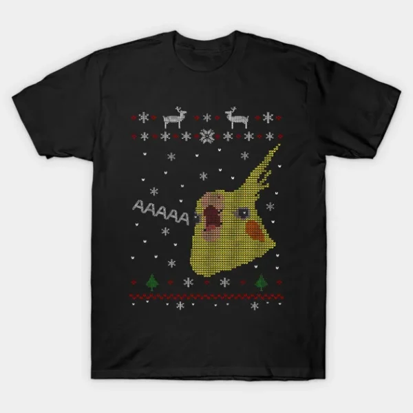 Cockatiel Ugly Christmas Sweater T-Shirt – Style 3