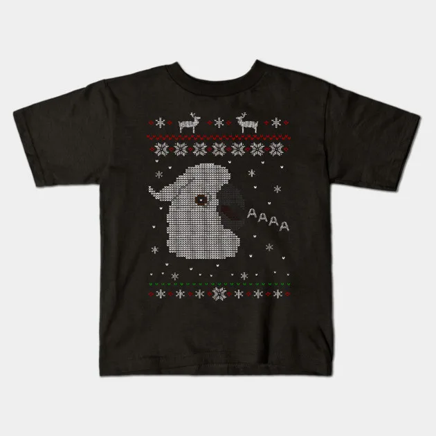 Cockatoo Ugly Christmas Sweater T-Shirt - kids t-shirt
