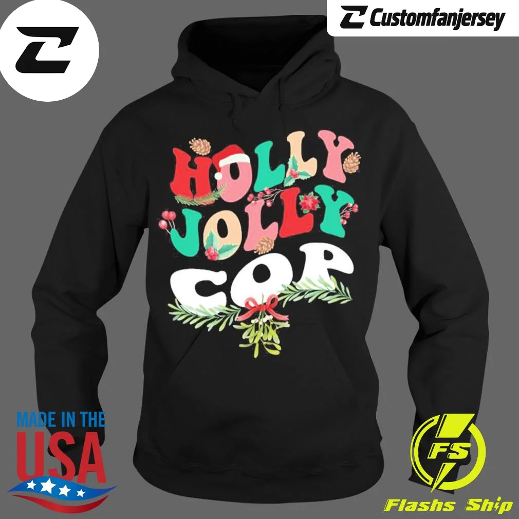 Cop Christmas Holiday Hoodie - black Christmas hoodie