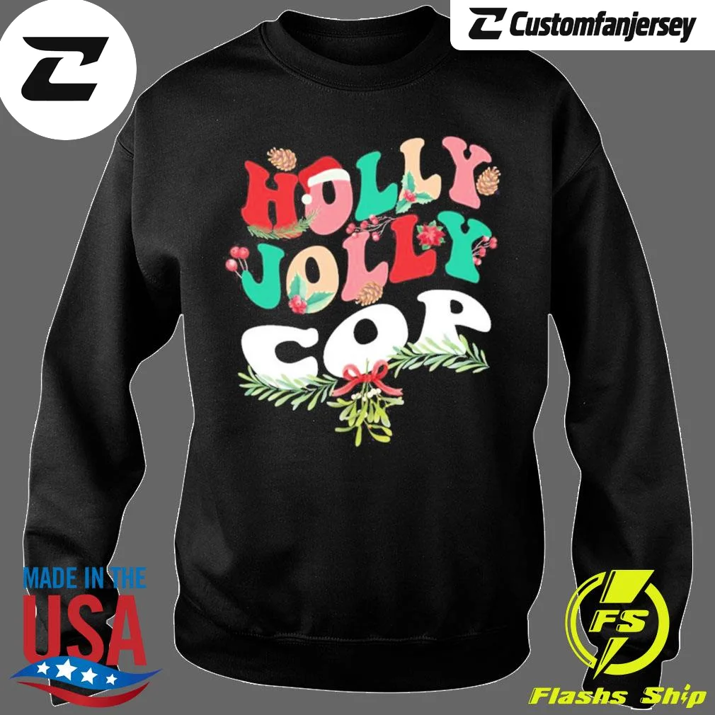 Cop Christmas Holiday Sweatshirt - black Christmas sweatshirt