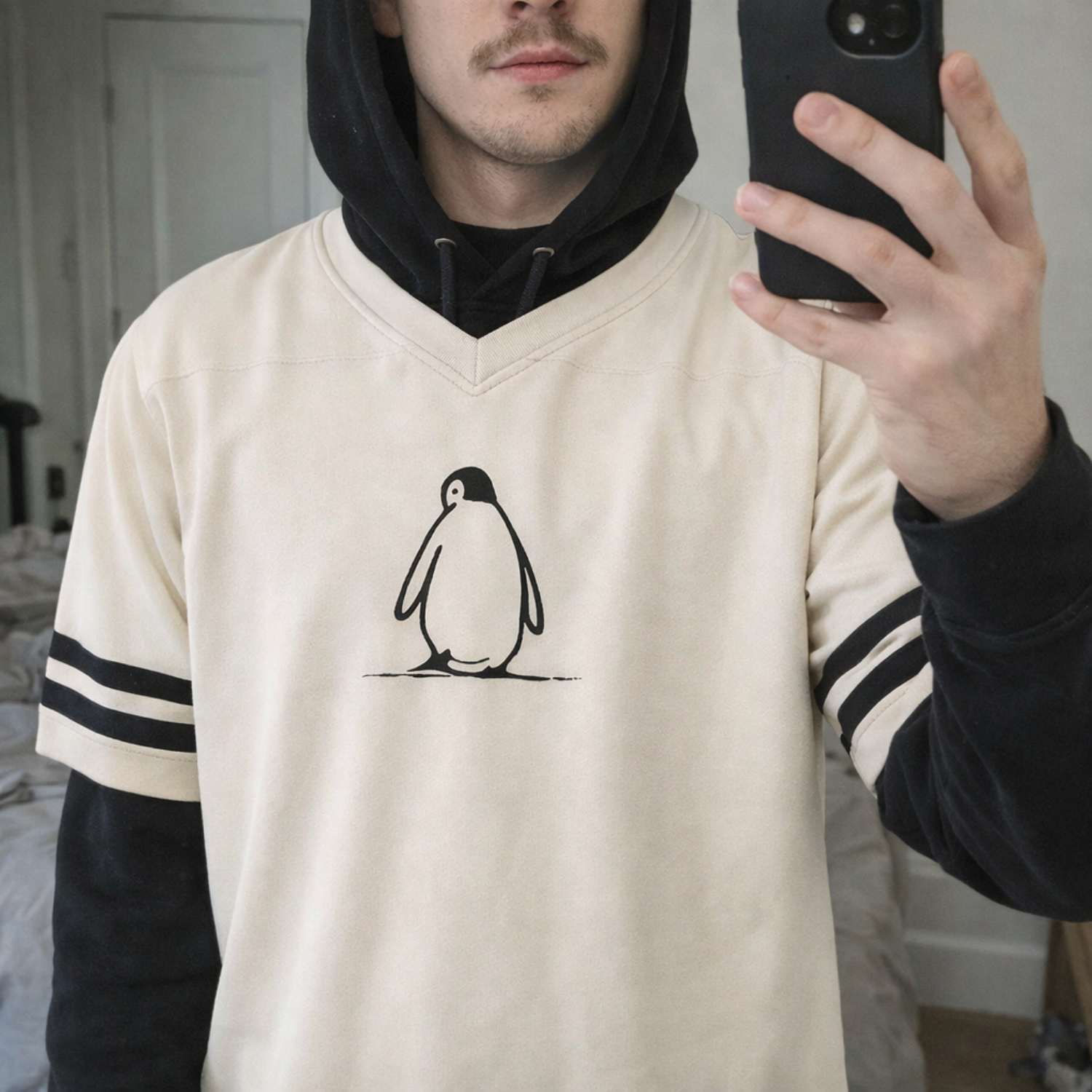 Custom Football Jersey Minimal Penguin Illustration, image 3