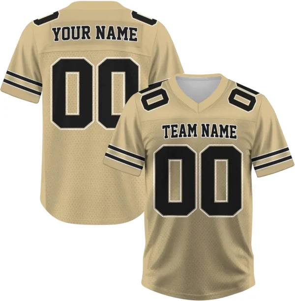 Custom Football Jersey with Name Number Logo Gold