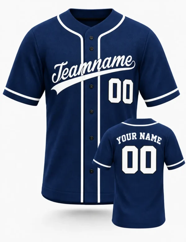 Custom Baseball Jersey Navy Blue