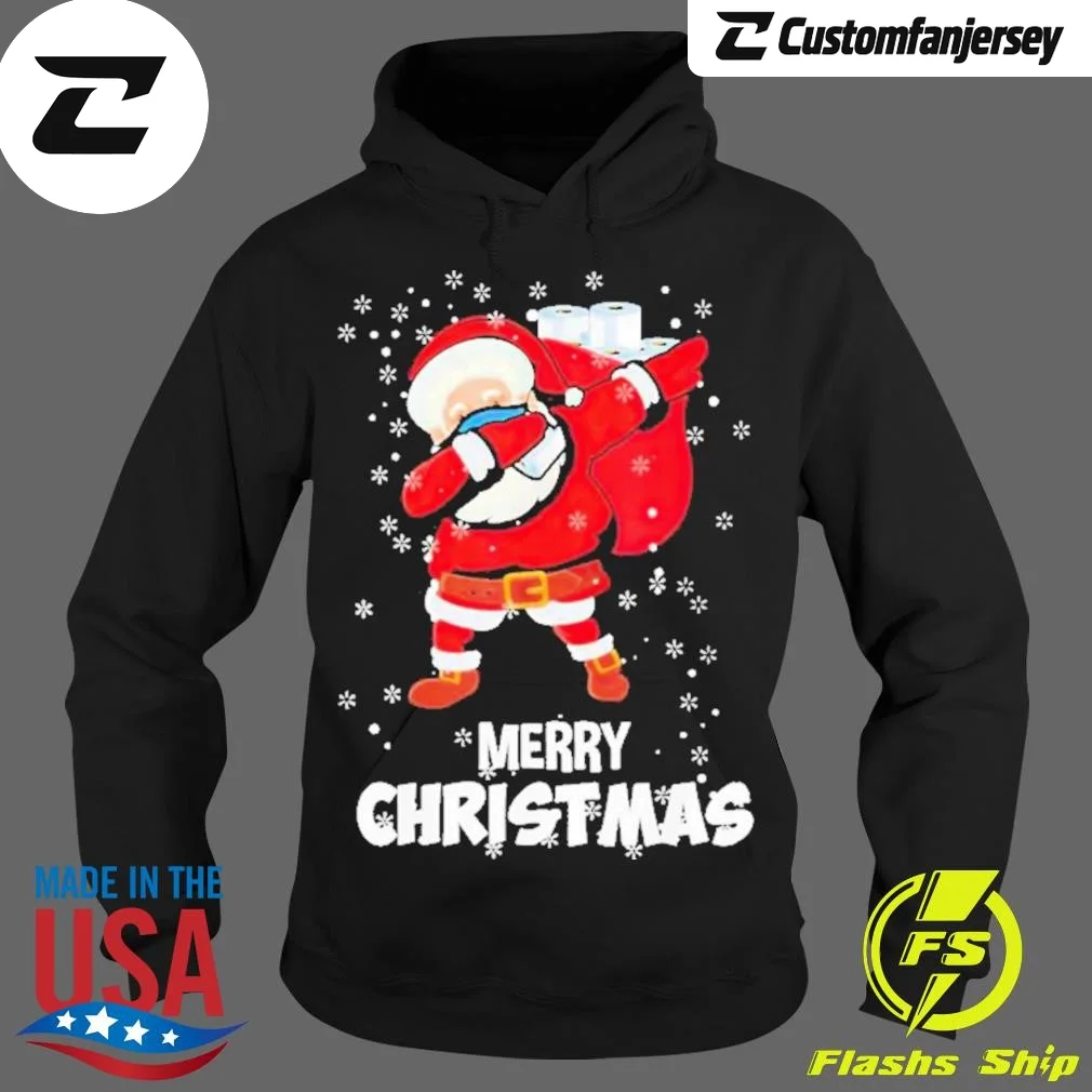 Dabbing santa claus mask toilet paper Christmas Hoodie - black Christmas hoodie
