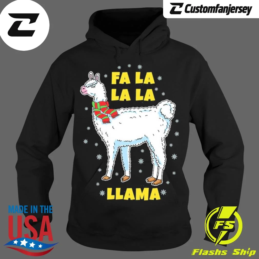 Fa La La Llama Lovers Christmas Hoodie - black Christmas hoodie