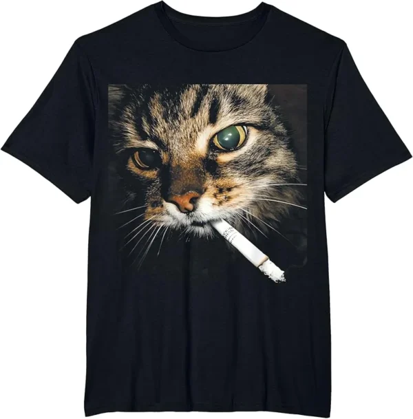 Funny Cat Smoking Christmas Xmas Humor Men Women Gifts T-Shirt