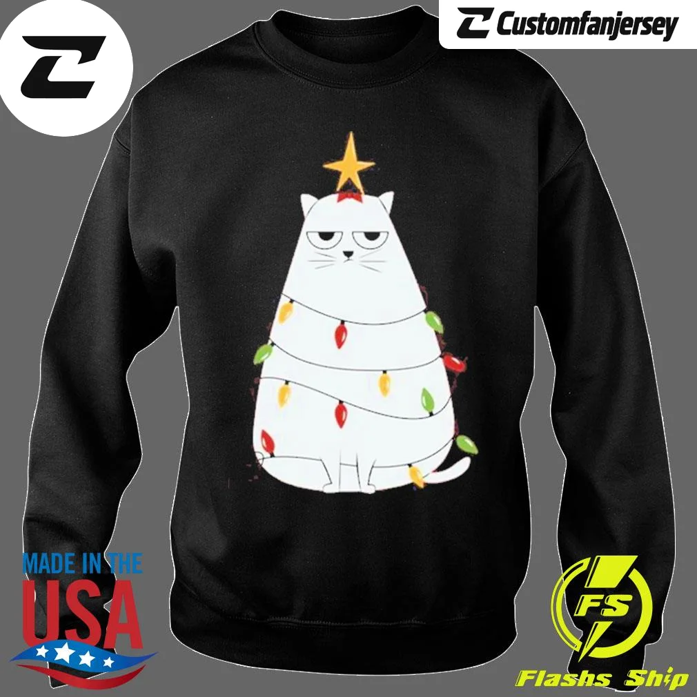 Grumpy Christmas Cat Sweatshirt - black Christmas sweatshirt