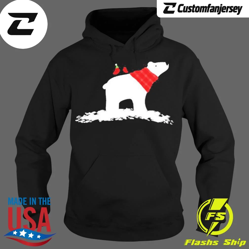 Holiday Polar Bear Christmas Hoodie - black Christmas hoodie