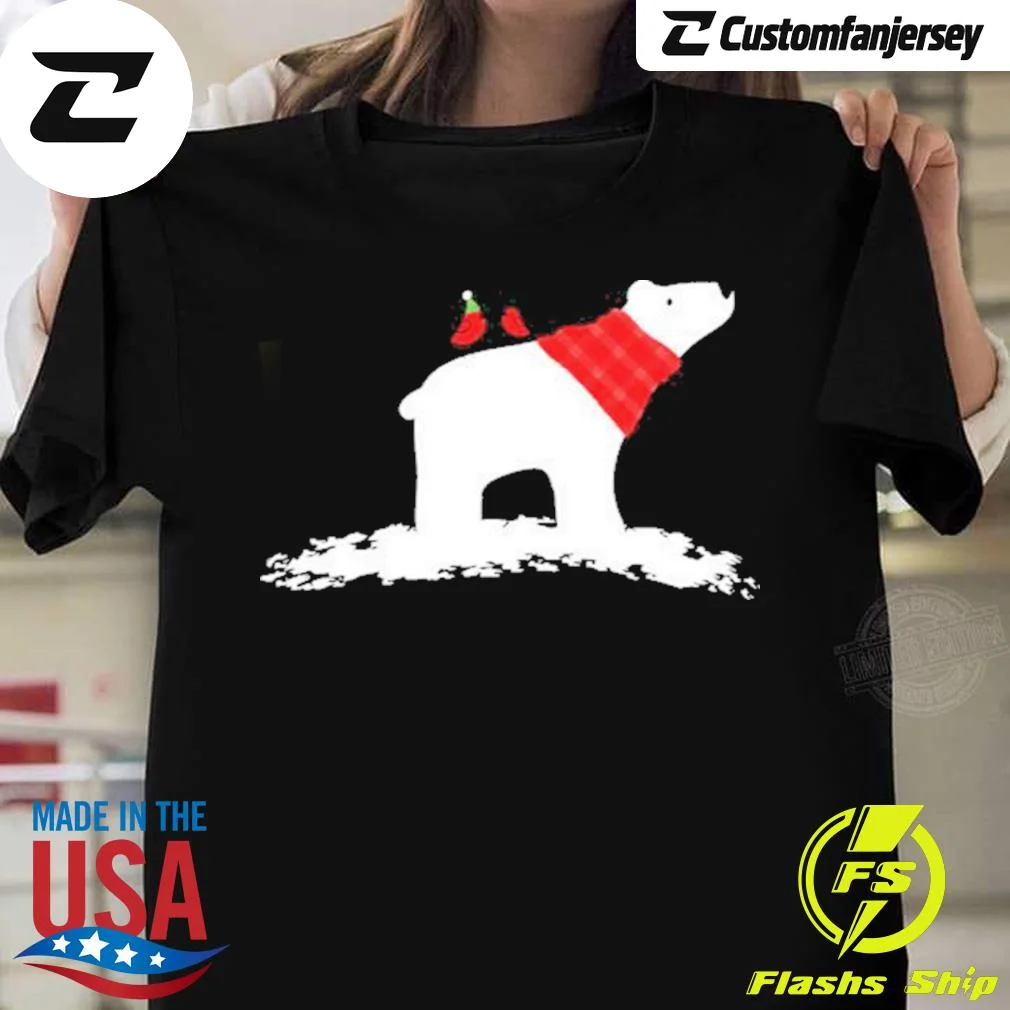 Holiday Polar Bear Christmas T-Shirt - black Christmas shirt